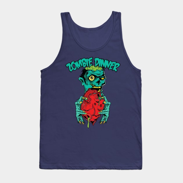 Zombie Halloween Funny Zombie Dinner Tank Top by CM